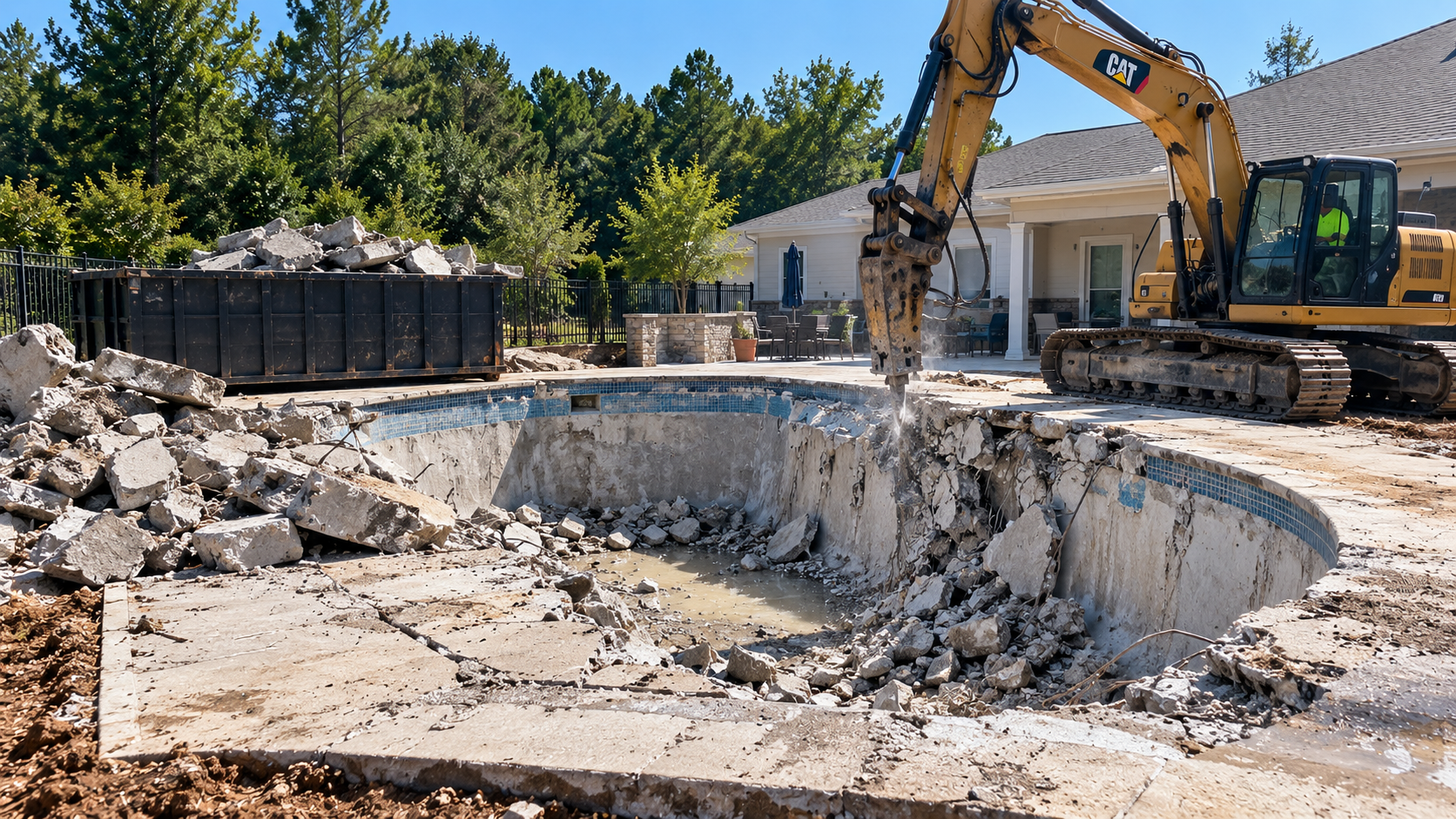 Swimming pool demolition and removal services